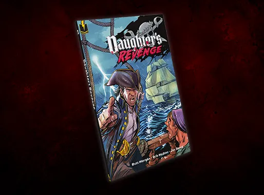 Official Cover A of Daughter's Revenge graphic novel by artist Erik Hodson, featuring Jonathan Read in a gritty 18th-century maritime setting. Standard full-color edition from the Rippaverse.