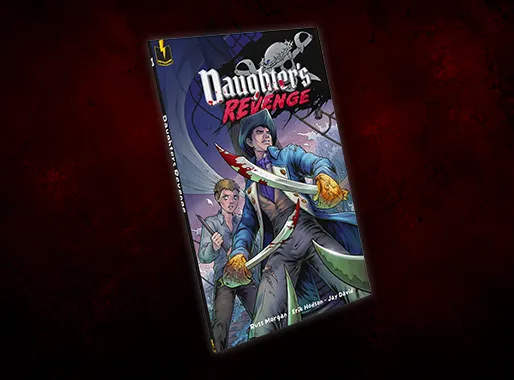 Daughter's Revenge Cover B variant by artists Irene Strychalski and Jake Harold, depicting the psychological trauma of Jonathan Read. Limited edition historical comic art from the Rippaverse.